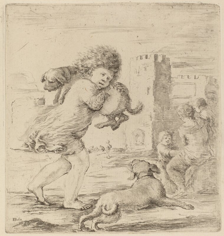 Stefano Della Bella, ‘Child Holding a Puppy’, Print, Etching on laid paper [restrike], National Gallery of Art, Washington, D.C.