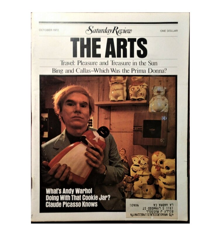Andy Warhol, ‘“What’s Andy Warhol Doing With That Cookie Jar ?”, Saturday Review ARTS,  October 7, 1972, Volume LV, Number 41, RARE Edition’, 1972, Ephemera or Merchandise, Lithograph on paper, VINCE fine arts/ephemera