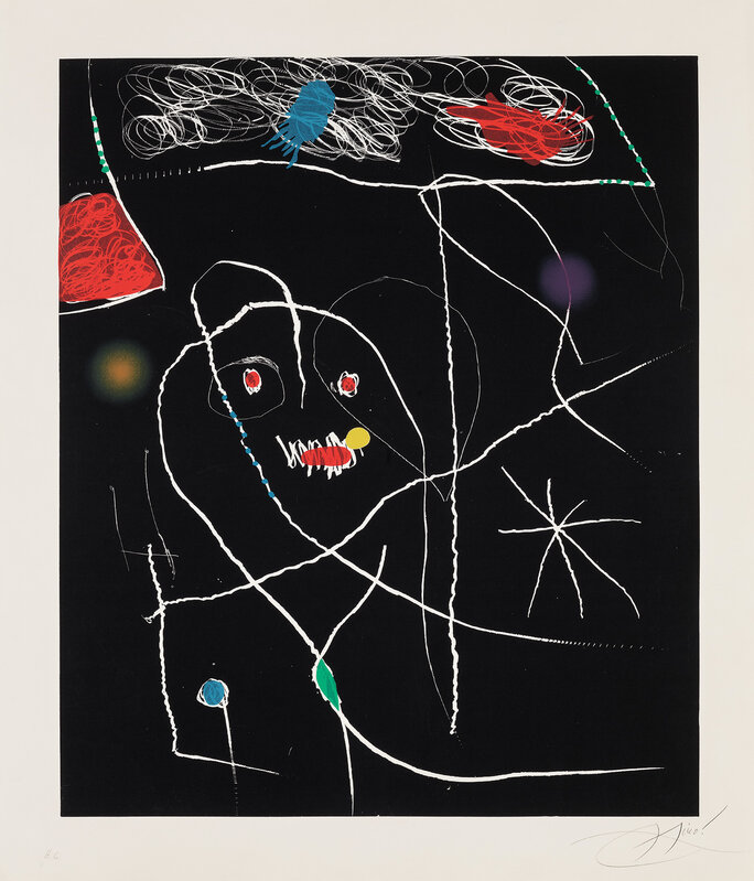 Joan Miró, ‘Untitled, plate V from El Pi de Formentor (The Pine of Formentor) (D. 942; C. 217)’, May 1905, Print, Etching and aquatint in colours, on Guarro paper watermarked *Sala Gaspar*, with full margins., Phillips