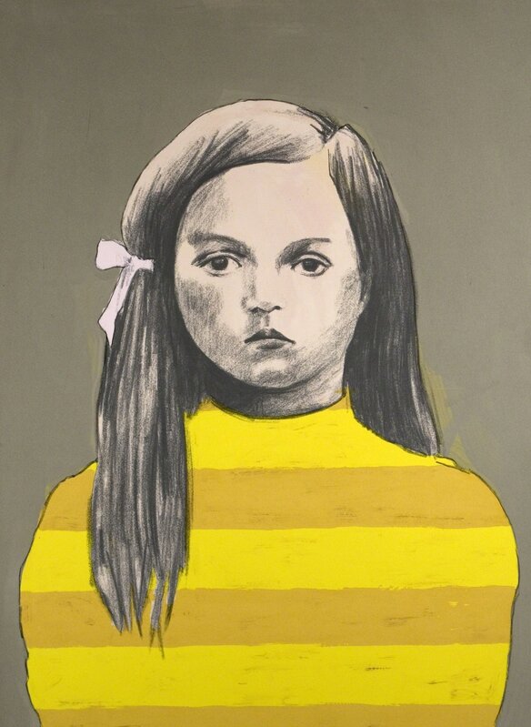 Claerwen James, ‘Girl 3, Yellow Stripes’, 2010, Print, Monotype, Flowers