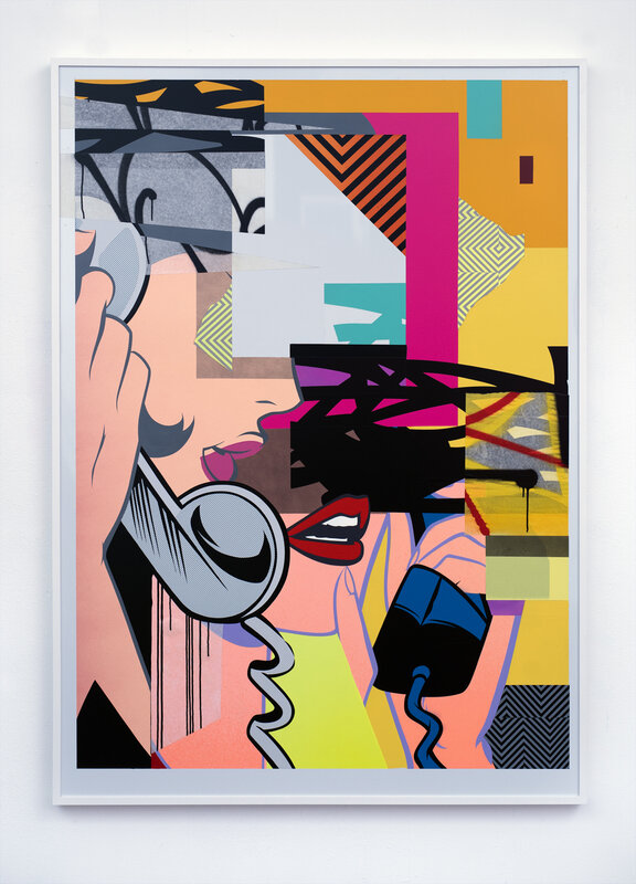 POSE, ‘Line’, 2019, Painting, Acrylic, Spray Paint & Paper on Aluminum Composite Panel, Framed, BEYOND THE STREETS