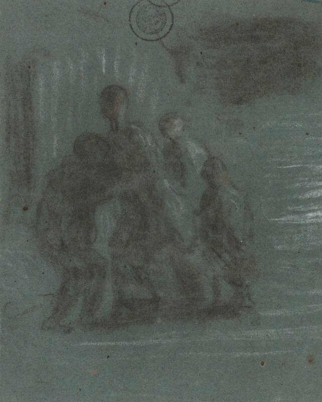 Honoré Daumier, ‘The Prodigal Son’, Drawing, Collage or other Work on Paper, Charcoal heightened with white on green-gray paper, National Gallery of Art, Washington, D.C.