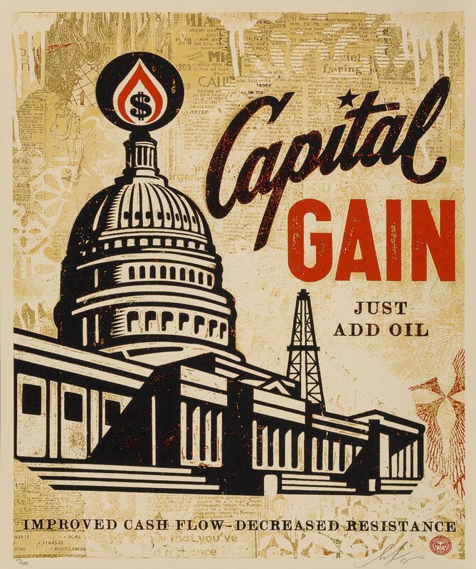 Shepard Fairey, ‘Capital Gain’, 2015, Print, Screenprint in colors on cream speckled paper, Heritage Auctions