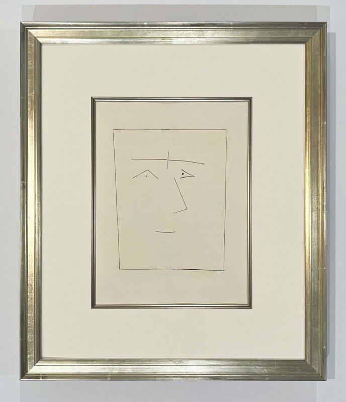 Pablo Picasso, ‘Square Head of a Man with Joined Eyebrows (Plate V)’, 1949, Print, Original etching on Montval wove paper, Georgetown Frame Shoppe