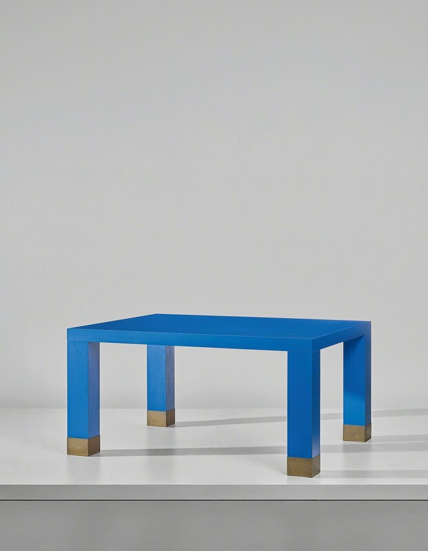 Ettore Sottsass, ‘Prototype table’, circa 1996, Design/Decorative Art, Plastic-laminated wood, brass, Phillips
