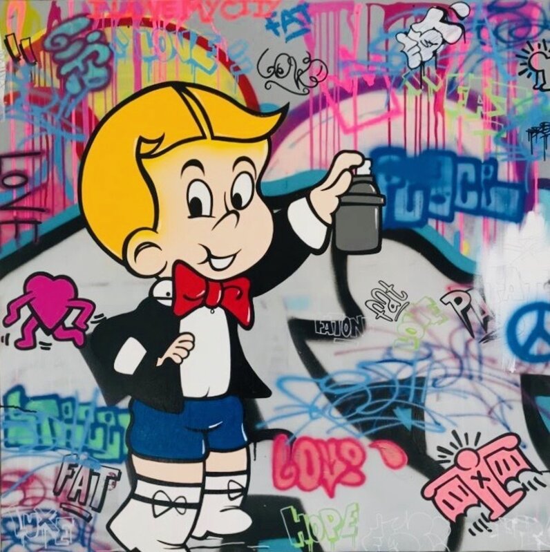 FAT, ‘Richie Rich’, 2019, Painting, Aerosol paint, acrylic, Posca - Painting on canvas on stretcher, Design By Jaler