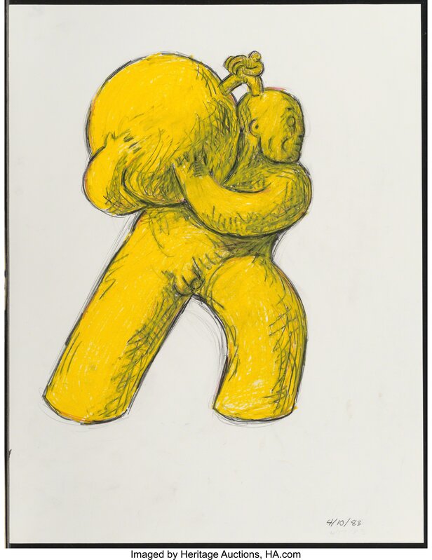 Tom Otterness, ‘Untitled (Male)’, 1983, Drawing, Collage or other Work on Paper, Oil stick and pencil on paper, Heritage Auctions