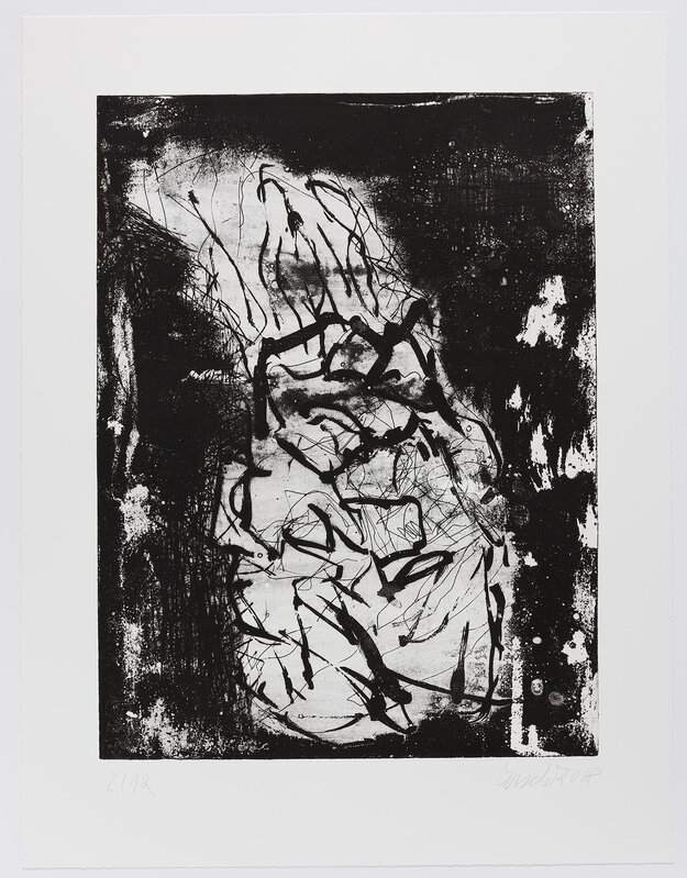 Georg Baselitz, ‘Frank Auberbach (F.Au.),’, 2018, Print, Etching with sugar lift aquatint on Somerset White Satin 300, Galerie Maximillian