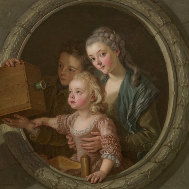 Charles Amédée Philippe Van Loo, ‘The Camera Obscura’, 1764, Painting, Oil on canvas, National Gallery of Art, Washington, D.C.