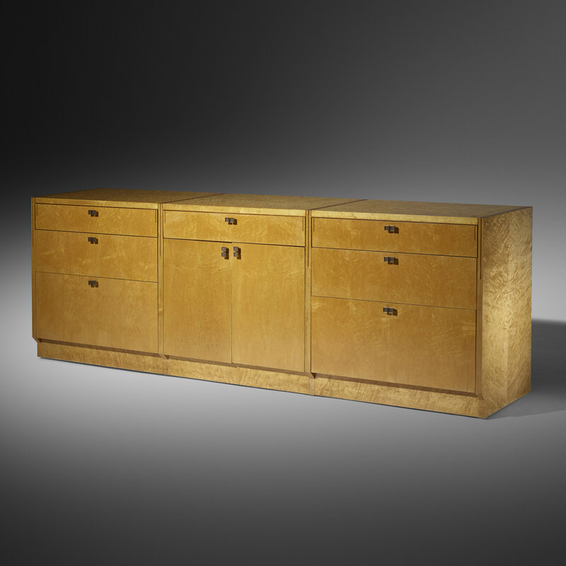 Pierre Paulin (1927-2009), ‘Paulin Collection cabinet, model 1016’, 1984, Design/Decorative Art, Bird's-eye maple, walnut, brass, Rago/Wright/LAMA/Toomey & Co.
