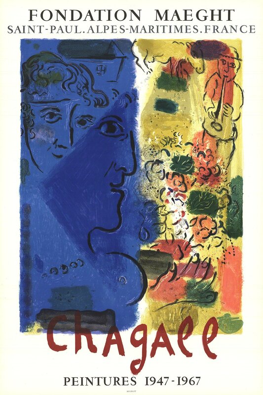 Marc Chagall, ‘Le Visage Bleu’, 1967, Print, Color Lithograph, ArtWise