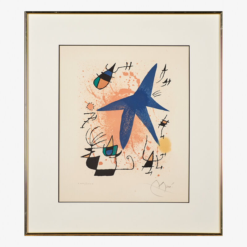 Joan Miró, ‘Le Chanteur and L’étoile Bleue’, 1972, Print, Two lithographs in colors (framed separately), Rago/Wright/LAMA