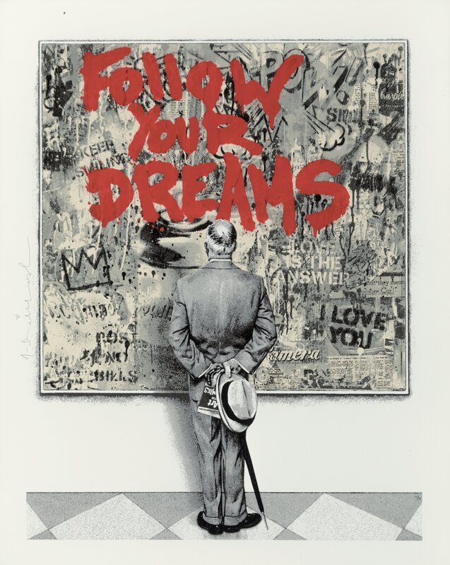 Mr. Brainwash, ‘Street Connoisseur - Follow Your Dreams (Red)’, 2022, Print, Screenprint in colors with hand-embellishments on Archival paper, Heritage Auctions