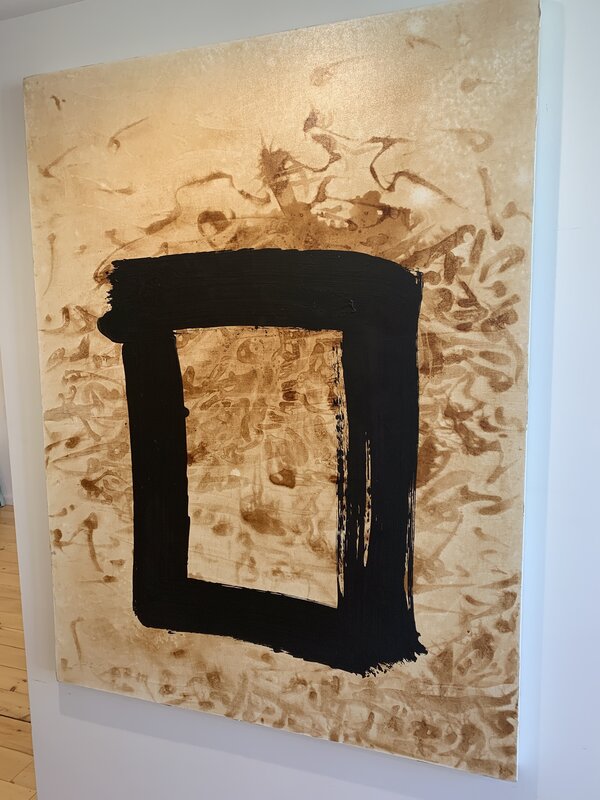 Qin Feng 秦风, ‘Civilization Landscape (A)’, 2006, Painting, Coffee, tea and oil on canvas, Amy Simon Fine Art