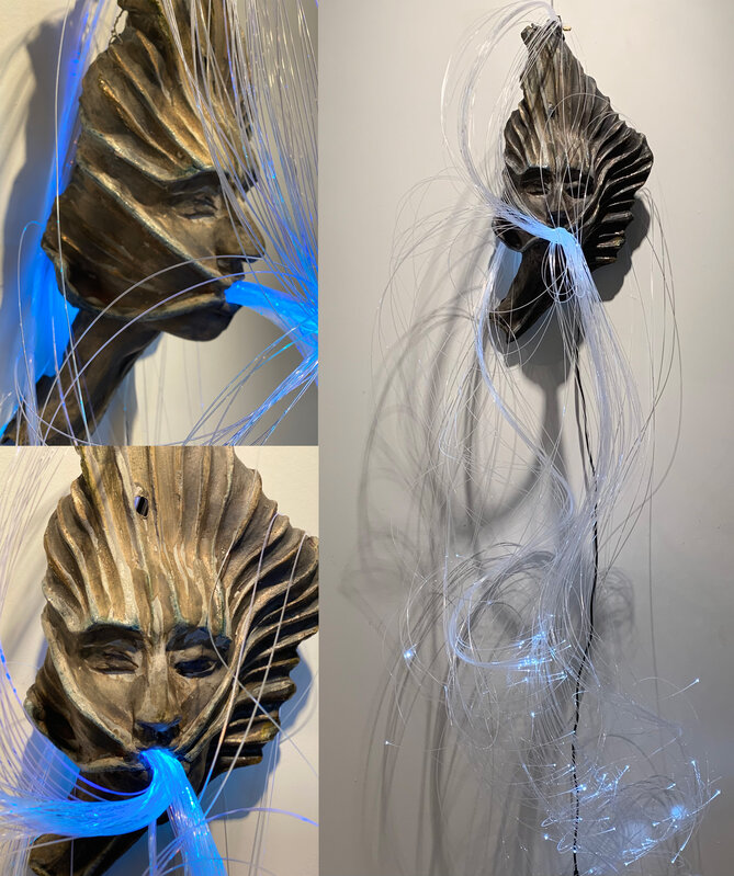 Trish Classe Gianakis, ‘Oral Fixation’, 2018-2020, Sculpture, Ceramic Raku Fired, Fiber Optic Wire, SHIM Art Network