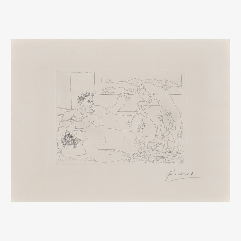Pablo Picasso, ‘Le Repos du Sculpteur III from La Suite Vollard’, 1933, Print, Etching on Montval with Vollard watermark (unframed), Rago/Wright/LAMA