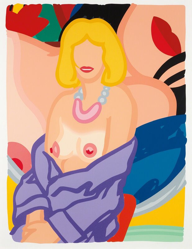 Tom Wesselmann, ‘Claire Sitting with Robe Half Off (Vivienne)’, 1993, Print, Screenprint in colors, on museum board, with full margins, Phillips