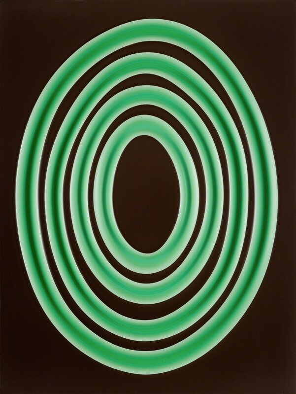 Jeremy Hof, ‘Green Rings on Brown’, 2016, Painting, Acrylic paint on panel, Monte Clark Gallery