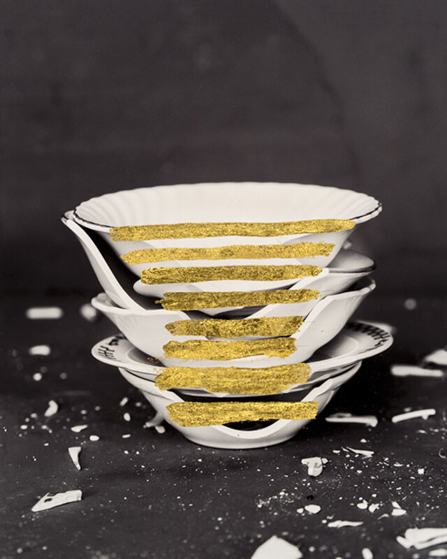 James Henkel, ‘Repaired Bowls’, 2018, Photography, Archival Pigment Print with Gold Leaf, Tracey Morgan Gallery