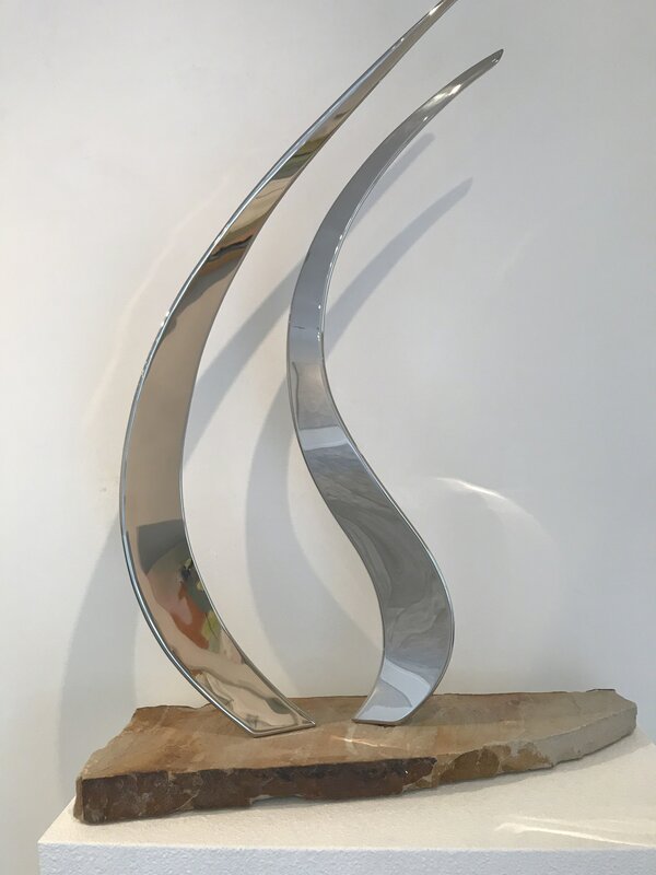 Ryan T. Schmidt, ‘Tango’, Sculpture, Polished Stainless Steel and Stone, THE WHITE ROOM GALLERY