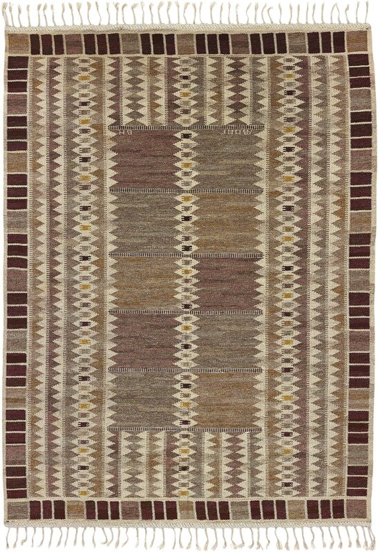 Barbro Nilsson, ‘'Salerno grå Kristianstad' rug’, designed 1948, Design/Decorative Art, Handwoven wool on a linen warp, Phillips