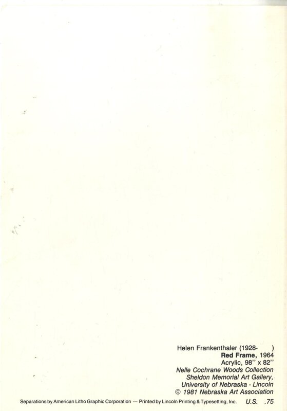 Helen Frankenthaler, ‘Offset lithograph with handwritten and signed letter  ’, 1989, Print, Offset lithograph with Handwritten letter on fold out card. Hand signed., Alpha 137 Gallery
