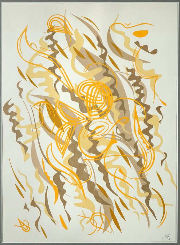 Mila Gokhman, ‘Golden Jazz’, 1991, Drawing, Collage or other Work on Paper, Cut and pasted paper, Los Angeles Contemporary Exhibitions (LACE) Benefit Auction