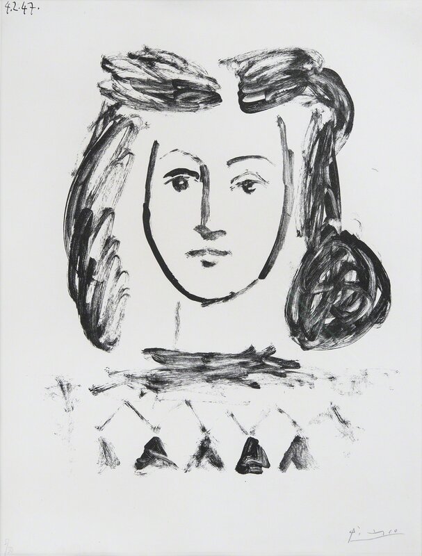 Pablo Picasso, ‘Buste de jeune fille’, 1947, Print, Lithograph, Odon Wagner Gallery