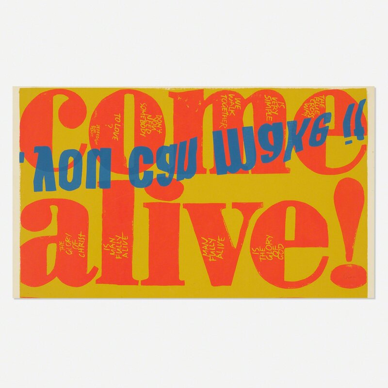 Corita Kent, ‘Come Alive’, 1967, Print, Screenprint on paper, Rago/Wright/LAMA/Toomey & Co.