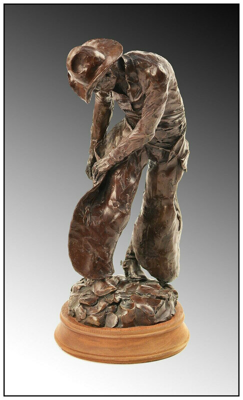 James Asher, ‘Buttoning Up’, 20th Century , Sculpture, Full round Bronze Sculpture, Original Art Broker