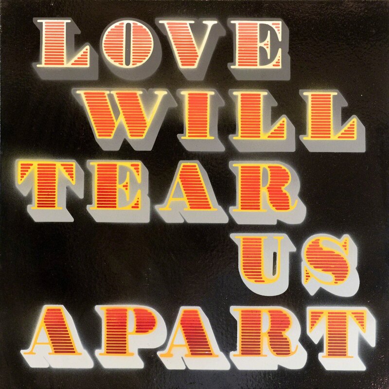Ben Eine, ‘Love Will Tear Us Apart (Red) (Black Gloss)’, 2018, Painting, Stencilled Spray Paint on Canvas, StolenSpace Gallery