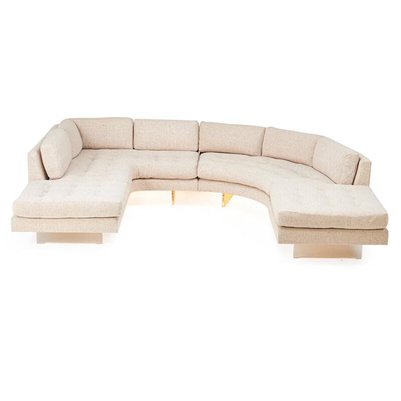 Vladimir Kagan, ‘Omnibus three-piece sectional sofa with  illuminated base: L-shaped section, demi-lune  section and ottoman’, ca. 1965, Design/Decorative Art, Upholstery, lucite, Rago/Wright/LAMA/Toomey & Co.