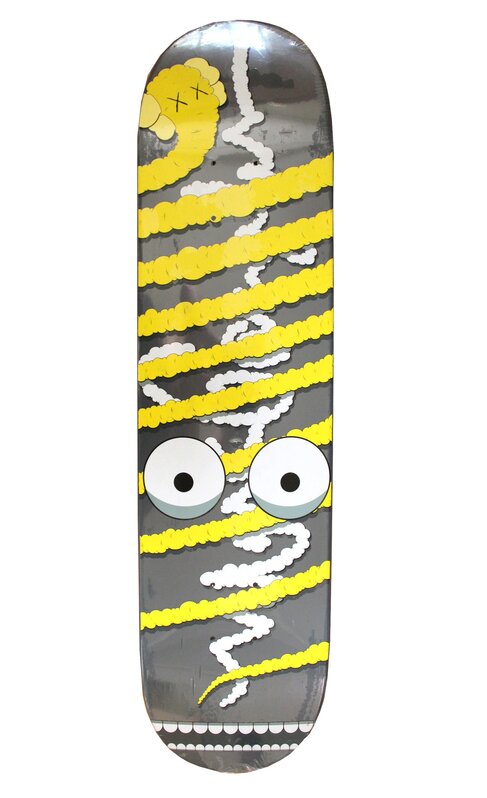 KAWS, ‘Limited Edition Yellow Bendy Skateboard deck’, 2005, Print, Screenprint on skateboard deck, EHC Fine Art Gallery Auction