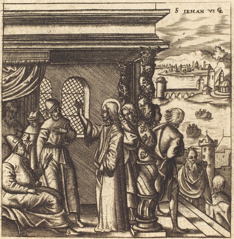 Léonard Gaultier, ‘Christ Teaching in the Synagogue’, probably c. 1576/1580, Print, Engraving, National Gallery of Art, Washington, D.C.