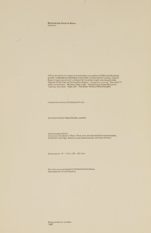 Eduardo Paolozzi, ‘Moonstrips Empire News Volume 1’, 1967, Print, The complete portfolio of 100 screenprints in colours, Sworders