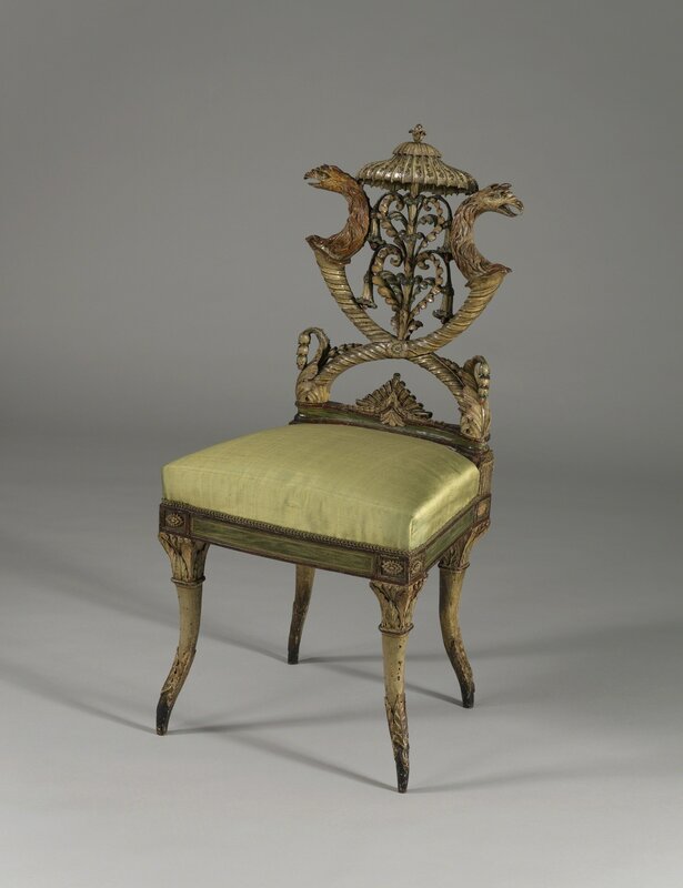 Michelangelo Pergolesi, ‘Side chair’, ca. 1785, Design/Decorative Art, Carved, polychromed and gilded wood, Cooper Hewitt, Smithsonian Design Museum 