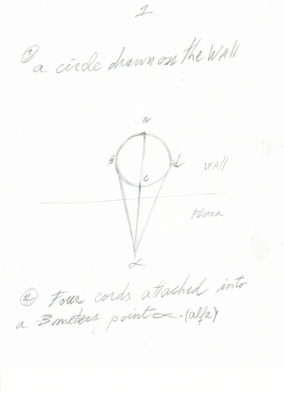 David Lamelas, ‘Instrucciones para Situación de un círculo en dirección al alfa’, 2018, Installation, Graphite on paper, Herlitzka & Co. 