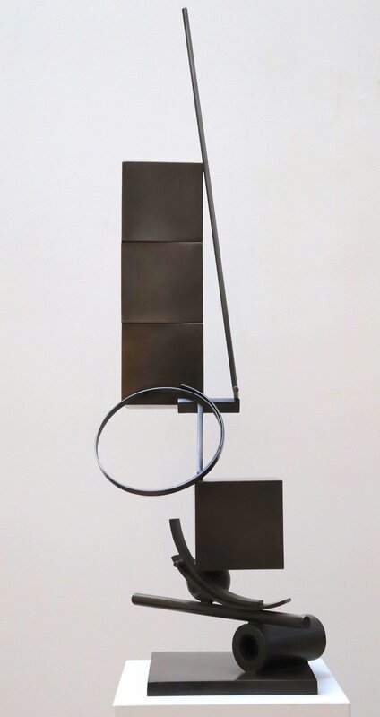 Fletcher Benton, ‘Blocks on Blocks: Three on One, T and Ring’, 2006, Sculpture, Steel with patina, Yares Art