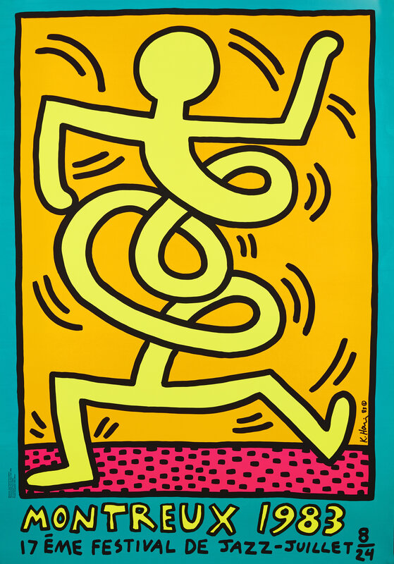 Keith Haring, ‘Montreaux Jazz Festival Posters’, 1983, Posters, Three screenprints in colours on smooth wove, including the pink, green and yellow designs, Roseberys