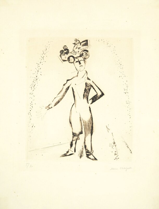 Marc Chagall, ‘Der Automobilist, from Mein Leben’, 1922, Print, Drypoint, on wove paper, Christie's