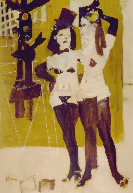 Jack Levine, ‘Girls From Fleugel Street (Study)’, 1958, Painting, Oil on paper, ACA Galleries