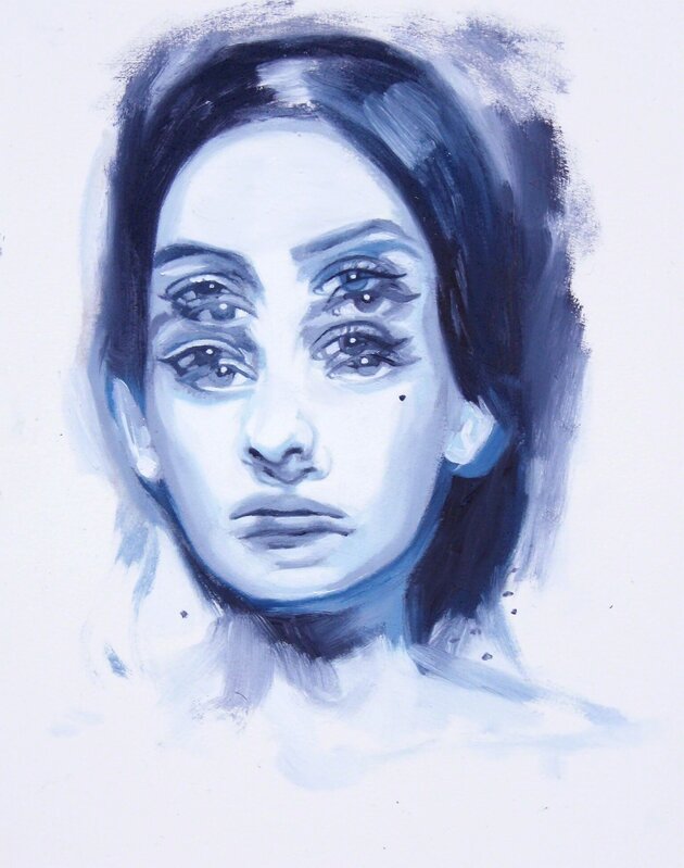 Alex Garant, ‘Proprioception Blue Study II’, 2017, Painting, Oil on Canson art board, Haven Gallery