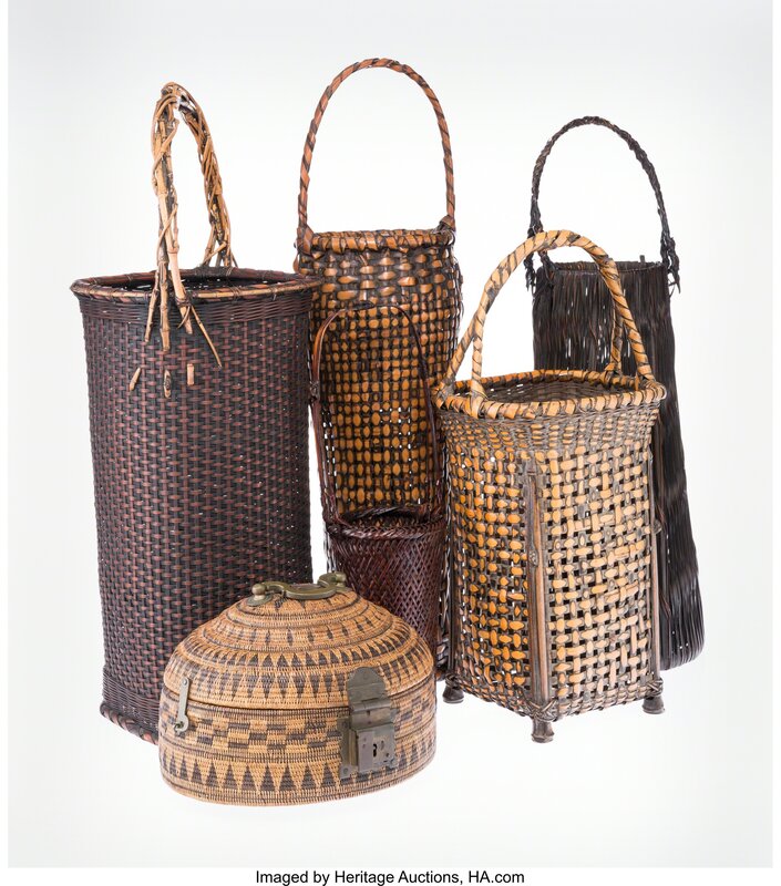 Unknown Artist, ‘Six Baskets’, Design/Decorative Art, Bamboo and reeds, Heritage Auctions