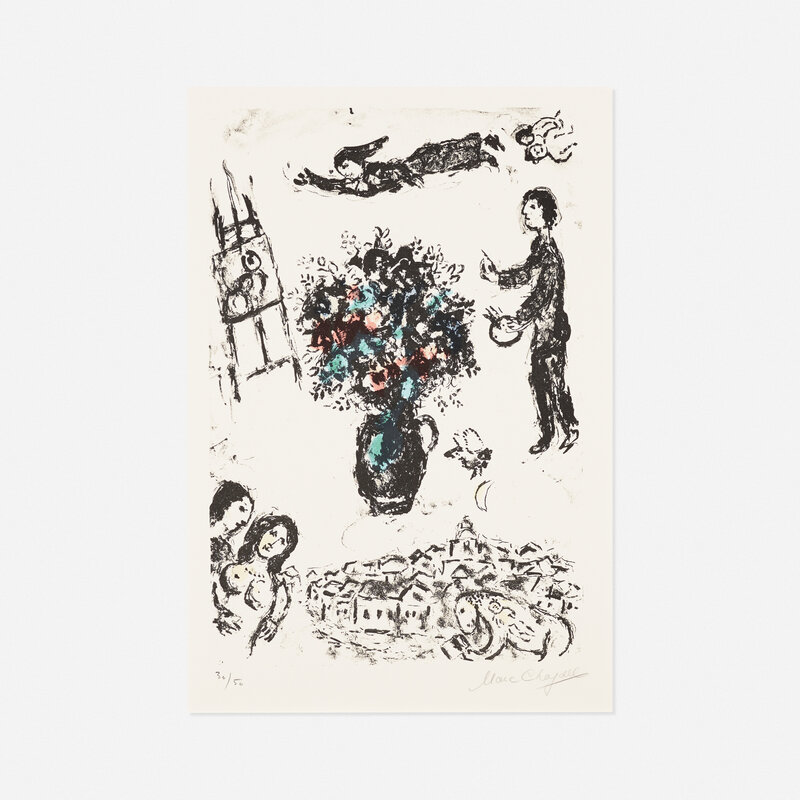 Marc Chagall, ‘Bouquet sur la Ville’, 1983, Print, Lithograph in colors, Rago/Wright/LAMA/Toomey & Co.