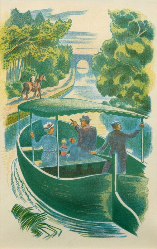 John Nash (1893-1977), ‘The Langollen Canal’, 1939, Print, Lithograph in colours on wove, Roseberys