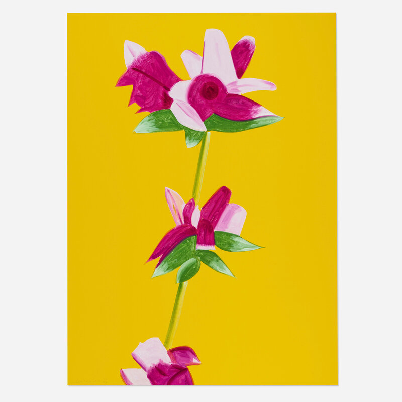 Alex Katz, ‘Azaleas on Yellow (from the Flowers portfolio)’, 2021, Print, Archival pigment inks on Innova 315 gsm, Rago/Wright/LAMA