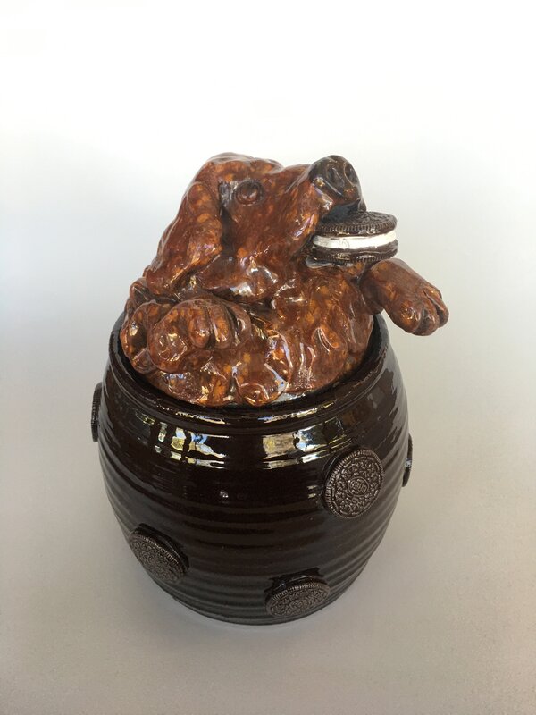 David Gilhooly, ‘Oreo Cookie Dog Cookie Jar’, 1995, Sculpture, Ceramic, Beatrice Wood Center for the Arts 