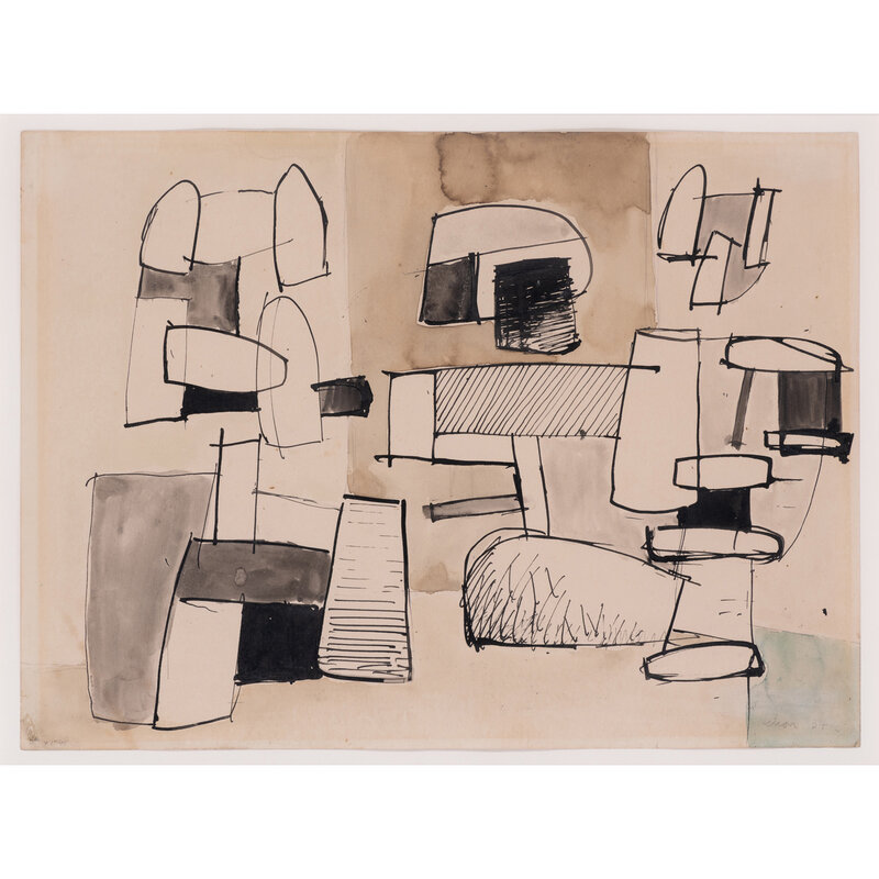 Jean Hélion, ‘Étude pour trois figures’, 1934, Painting, Aquarelle, encre de chine et lavis d'encre sur papier, PIASA