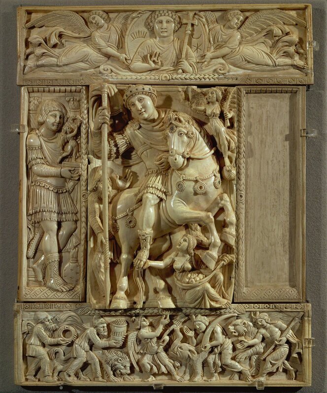 ‘Empereur triomphant, dit Ivoire Barberini (The Emperor Triumphant, called the Barberini Ivory)’, Sculpture, Ivory, Musée du Louvre