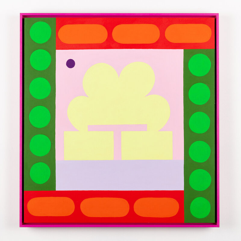 Evi O, ‘A Neon Caterpillar Feasting On A Bed Of Peas And Beans’, 2019, Painting, Acrylic and medium on timber panel and frames, SAINT CLOCHE